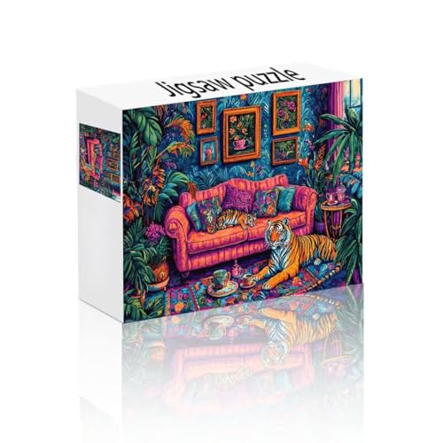 Puzzle Erwachsene 500 Teile Tiger, Anlage Puzzle Lernspiel Herausforderung Schwierigkeit, Vielfältig und Bunt Puzzlespiele, Freizeitaktivität Lustige Geschenke Wohndeko für Erwachsene ab 14 Jahren I-4 von Linncen