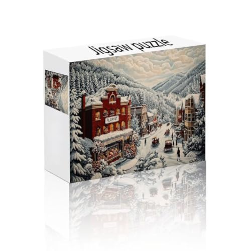 Puzzle Erwachsene 500 Teile Winter, Ländlich Puzzle Lernspiel Herausforderung Schwierigkeit, Vielfältig Bunt Puzzlespiele, Freizeitaktivität Lustige Geschenke Wohndeko für Erwachsene ab 14 Jahren O-4 von Linncen