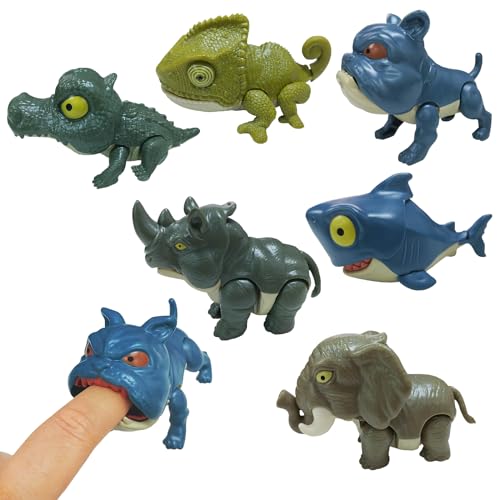 Dinosaurier Spielzeug Tier Spielzeug 6 tücke Biss Finger Spielzeug Interessante interaktive Kinderparty Spielzeug interessante Exquisite Spielzeuge Partygeschenke für Geburtstagsgeschenke von Linsey