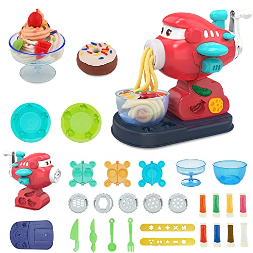 Linsey Knete Zubehör Set, Knete Zubehör Creation Frühstück Burger & Pasta Plastilin Werkzeuge Extruder，Küchenkreation Lernspielzeug für Jungen Mädchen (Flugzeug) von Linsey