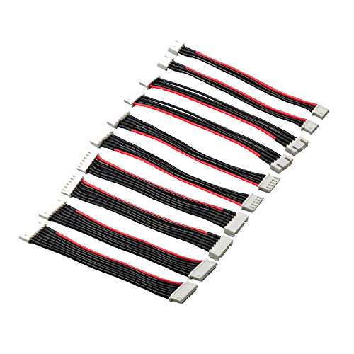 LINSYRC 10 Stück 2S 3S 4S 5S 6S Balancer Stecker Verlängerungs Kabel JST-XH Männlich auf Buchse Lipo Adapter Stecker mit 15CM 22AWG Silikondraht (2-6S) von LINSYRC