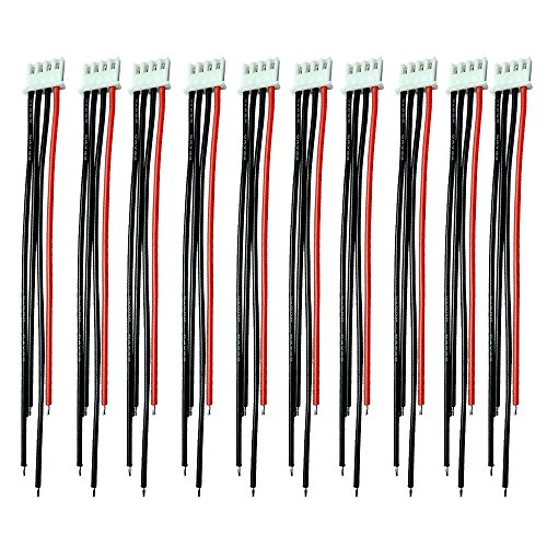 LINSYRC 10 Stücke 3S 4-Pin JST-XH 2S-6S Balancer Kabel Ausgleichsstecker Verlängerungskabel 15CM 22AWG für RC-Batterie (3S) von LINSYRC