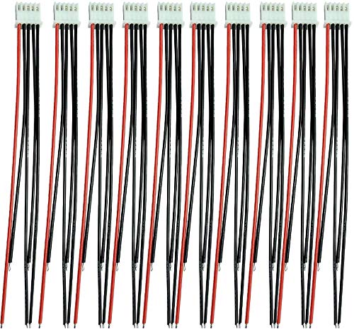 LINSYRC 10 Stück 4S 5-Pin JST-XH 2S-6S Balancer Kabel Ausgleichsstecker Verlängerungskabel 15CM 22AWG für RC-Batterie (4S) von LINSYRC