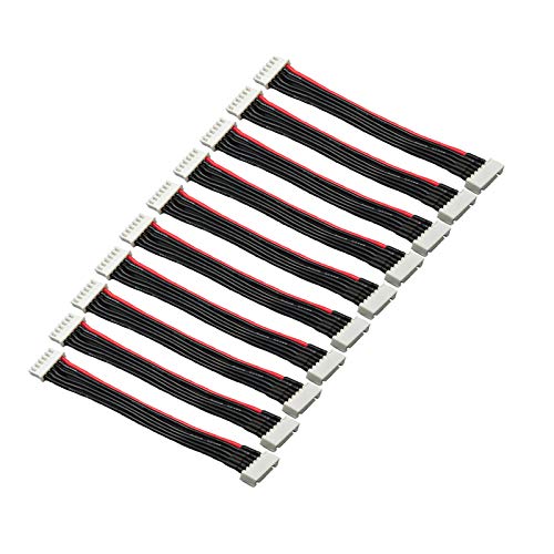 LINSYRC 10 Stück 5S 6-Pin Balancer Stecker Kabel Verlängerungs JST-XH Männlich auf Buchse Lipo Adapter Stecker mit 15CM 22AWG Silikondraht (5S) von LINSYRC