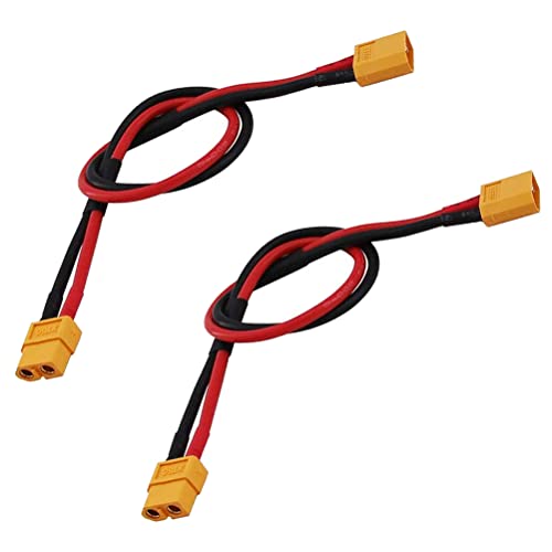 LinsyRC 2-Pack XT60 Verlängerungskabel Männlich Stecker auf Buchse Adapter Kabel mit 30CM 14AWG Silikondraht für RC Lipo Akku von LinsyRC