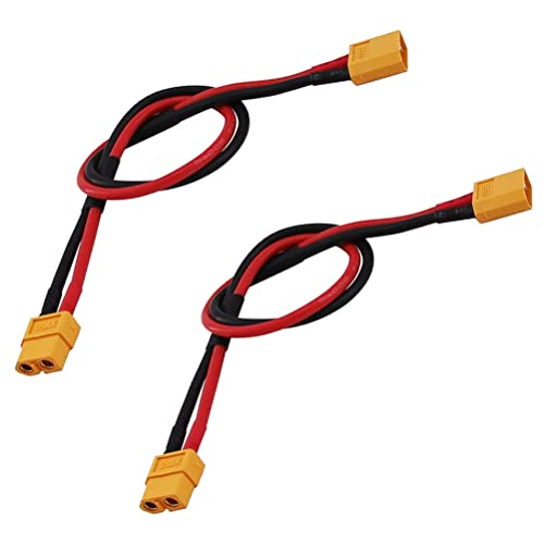 LINSYRC 2-Pack XT60 Verlängerungskabel Männlich Stecker auf Buchse Adapter Kabel mit 30CM 14AWG Silikondraht für RC Lipo Akku von LINSYRC