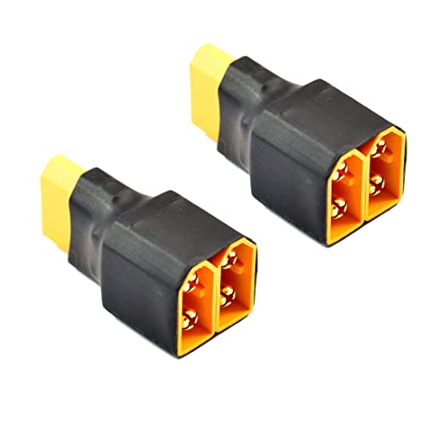 LinsyRC 2 Stück XT60 Parallel Stecker 1-Buchse auf 2-Männlich Adapter für RC Lipo Akku (1-Buchse auf 2-Männlich) von LinsyRC