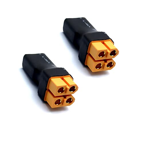 LINSYRC 2 Stück XT60 Parallel Stecker 1-Männlich auf 2-Buchse Adapter für RC Lipo Akku (1-Männlich auf 2-Buchse) von LINSYRC