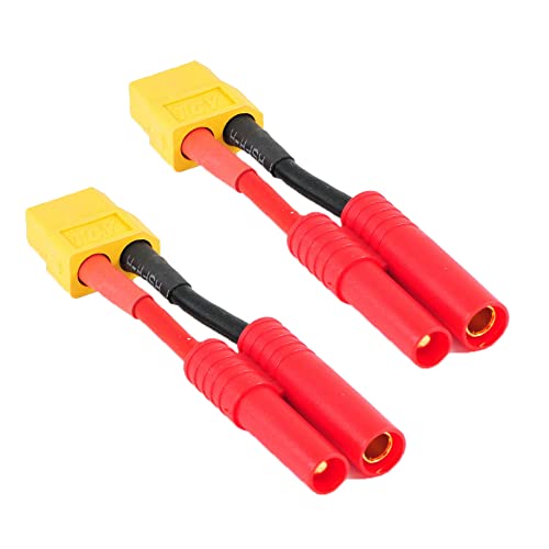 LinsyRC 2 x XT60 Stecker Buchse auf HXT 4 mm 4,0 mm Bullet Connector Banana Plug Wired Adapter für RC Lipo Batterie von LINSYRC