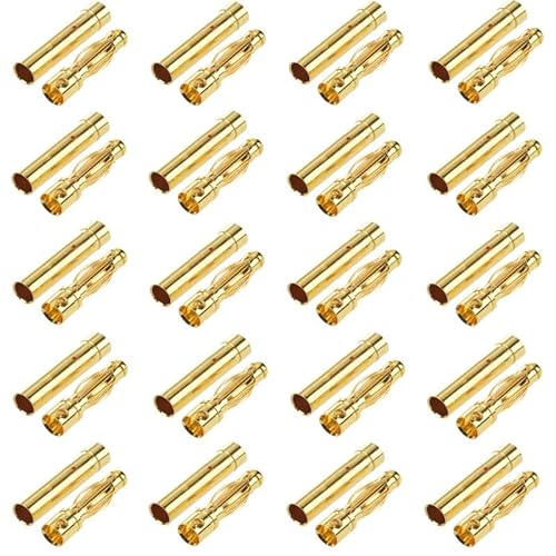 LINSYRC 20 Paar Vergoldet 4MM 4.0MM Bananenstecker Rundstecker Männlich und Buchse Setzt für RC Lipo ESC Motoren (4.0MM) von LINSYRC