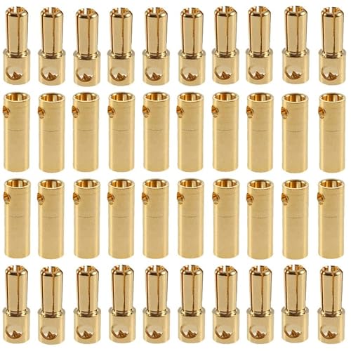 LinsyRC 20 Paar Vergoldet 5.5MM Bananenstecker Rundstecker Männlich Buchse Setzt für RC Lipo ESC Motoren(5.5MM) von LinsyRC