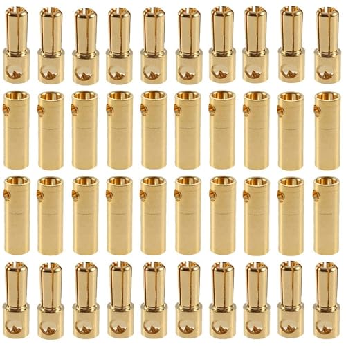 LINSYRC 20 Paar Vergoldet 5.5MM Bananenstecker Rundstecker Männlich und Buchse Setzt für RC Lipo ESC Motoren(5.5MM) von LINSYRC