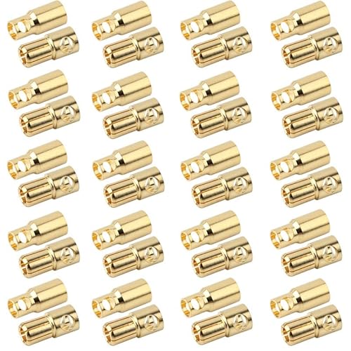 LINSYRC 20 Paar Vergoldet 6.0MM 6MM Bananenstecker Rundstecker Männlich Buchse Setzt für RC Lipo ESC Motoren(6.0MM) von LINSYRC
