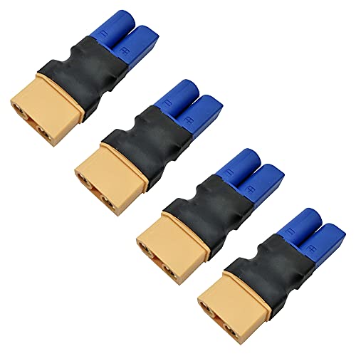 LinsyRC 4 Stück XT90 Buchse Stecker auf EC5 Männlich Stecker Adapter für RC FPV Drone RC Car Lipo NiMH Akku Ladegerät ESC von LinsyRC