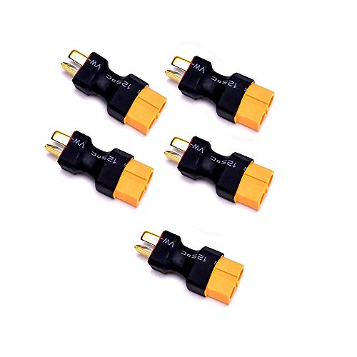 LinsyRC 5-Pack XT60 Buchse auf Deans T Stecker Männlich Kein Kabeladapter für RC Car Plane Lipo Battery ESC von LinsyRC