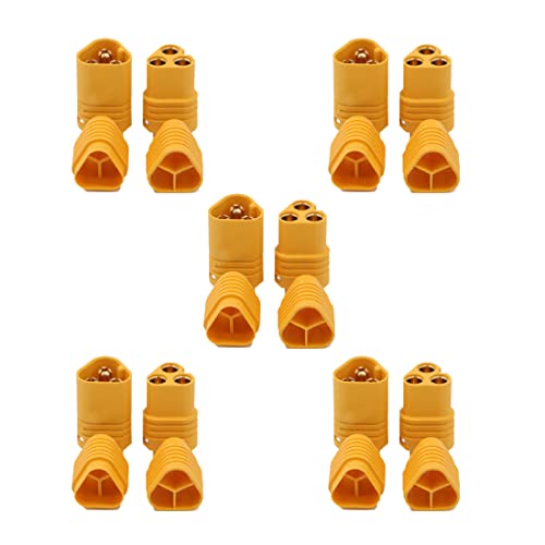 LINSYRC 5 Pairs Amass MT60 3,5mm 3 Pole Bullet Connector Steckerset Motorstecker RC ESC zu Motor mit RC Lipo Akku von LINSYRC