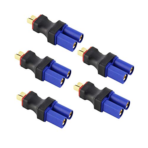 LinsyRC 5er-Pack Deans T-Stecker Männlich auf EC5 Buchse Stecker Adapter für RC LiPo Akku von LinsyRC