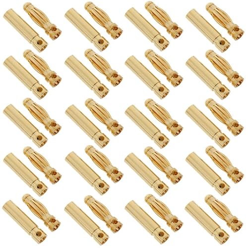 LINSYRC 20 Paar Vergoldet 3MM 3.0MM Bananenstecker Rundstecker Männlich und Buchse Setzt für RC Lipo ESC Motoren(3.0MM) von LINSYRC
