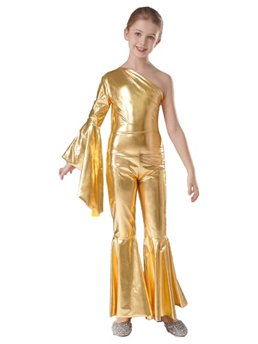 Linyuir Disco Mädchen Verkleidung Er Jahre Asymmetrisches Outfit Hippie Tanzkostüm Er Glänzender Tanzanzug Overalls Mit Schlaghose Für Jahre Gold 170 Linyuir Disco Mädchen Verkleidung Er Jahre Asymmetrisches Outfit Hippie Tanzkostüm Er Glänzender Tanzanzug Overalls Mit Schlaghose Für Jahre Gold 170 von Linyuir