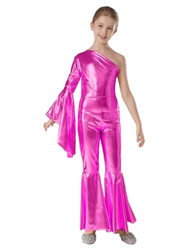 Linyuir Disco Mädchen Verkleidung Er Jahre Asymmetrisches Outfit Hippie Tanzkostüm Er Glänzender Tanzanzug Overalls Mit Schlaghose Für Jahre Knalliges Pink 170 Linyuir Disco Mädchen Verkleidung Er Jahre Asymmetrisches Outfit Hippie Tanzkostüm Er Glänzender Tanzanzug Overalls Mit Schlaghose Für Jahre Knalliges Pink 170 von Linyuir