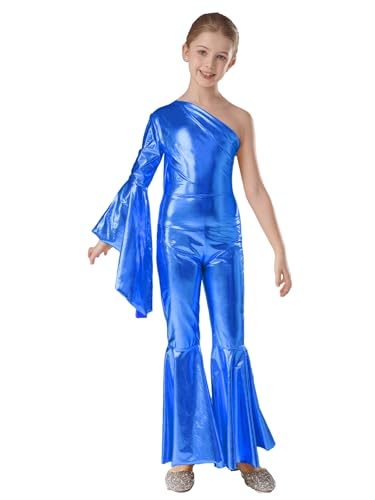 Linyuir Disco Mädchen Verkleidung Er Jahre Asymmetrisches Outfit Hippie Tanzkostüm Er Glänzender Tanzanzug Overalls Mit Schlaghose Für Jahre Königsblau 158-164 Linyuir Disco Mädchen Verkleidung Er Jahre Asymmetrisches Outfit Hippie Tanzkostüm Er Glänzender Tanzanzug Overalls Mit Schlaghose Für Jahre Königsblau 158-164 von Linyuir