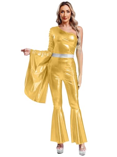 Linyuir Frauen Discokostüm Er Er Tanzoutfit Hippie Jazz Tango Einarmiger Karneval Halloween Performance Outfit Sxl Gold XL Linyuir Frauen Discokostüm Er Er Tanzoutfit Hippie Jazz Tango Einarmiger Karneval Halloween Performance Outfit Sxl Gold XL von Linyuir