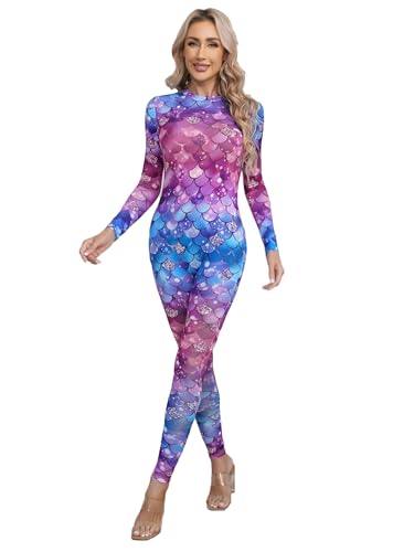 Linyuir Frauen Meerjungfrau Kostüm Cosplay Karneval Halloween Outfit Langarm Ganzkörper Gymnastik Tanz Badeanzug Einteiler Typ A S Linyuir Frauen Meerjungfrau Kostüm Cosplay Karneval Halloween Outfit Langarm Ganzkörper Gymnastik Tanz Badeanzug Einteiler Typ A S von Linyuir