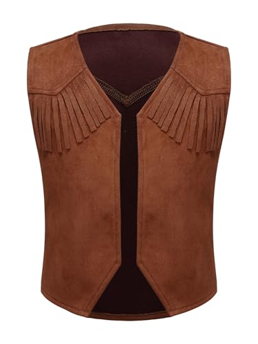 Linyuir Kind Mädchen Junge Cowboyweste Cowgirljacke Westernkostüm Karneval Halloween Party Weste Jacke Mantel Maskenball Für Jahre Braun 98-104 Linyuir Kind Mädchen Junge Cowboyweste Cowgirljacke Westernkostüm Karneval Halloween Party Weste Jacke Mantel Maskenball Für Jahre Braun 98-104 von Linyuir
