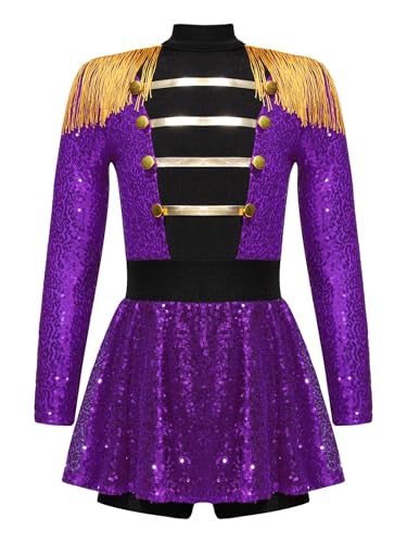 Linyuir Kind Mädchen Zirkus Ringmaster Kostüm Showman Mascarade Trikot Tanz Mit Fransen Lange Ärmel Halloween Weihnachten Karneval Kostüm Jahre Lila 122-128 Linyuir Kind Mädchen Zirkus Ringmaster Kostüm Showman Mascarade Trikot Tanz Mit Fransen Lange Ärmel Halloween Weihnachten Karneval Kostüm Jahre Lila 122-128 von Linyuir