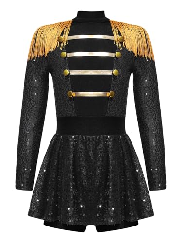 Linyuir Kind Mädchen Zirkus Ringmaster Kostüm Showman Mascarade Trikot Tanz Mit Fransen Lange Ärmel Halloween Weihnachten Karneval Kostüm Jahre Schwarz 134-140 Linyuir Kind Mädchen Zirkus Ringmaster Kostüm Showman Mascarade Trikot Tanz Mit Fransen Lange Ärmel Halloween Weihnachten Karneval Kostüm Jahre Schwarz 134-140 von Linyuir