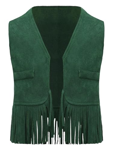 Linyuir Kind Westernweste Mit Fransen Cowboy Westernweste Ohne Ärmel Hippie Vintage Wildlederweste Arabisches Prinz Kostüm Halloween Karneval Jahre Grün 68-80 Linyuir Kind Westernweste Mit Fransen Cowboy Westernweste Ohne Ärmel Hippie Vintage Wildlederweste Arabisches Prinz Kostüm Halloween Karneval Jahre Grün 68-80 von Linyuir