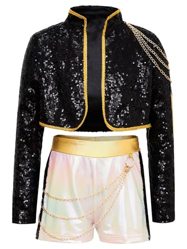 Linyuir Mädchen Kinder Kostüm Idol Tanz K Sängerin Outfit Für Mädchen Geburtstagsfeier Ausgang Bühnenauftritt Schwarz Schillerndes Weiß 110-116 Linyuir Mädchen Kinder Kostüm Idol Tanz K Sängerin Outfit Für Mädchen Geburtstagsfeier Ausgang Bühnenauftritt Schwarz Schillerndes Weiß 110-116 von Linyuir