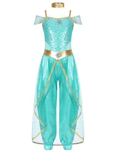 Linyuir Mädchen Prinzessin Verkleidung Arabische Prinzessin Cosplay Kostüm Arabische Kombination Halloween Karneval Gymnastikanzug Tanz Mit Glitzer Hellgrün 146-152 Linyuir Mädchen Prinzessin Verkleidung Arabische Prinzessin Cosplay Kostüm Arabische Kombination Halloween Karneval Gymnastikanzug Tanz Mit Glitzer Hellgrün 146-152 von Linyuir