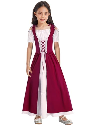 Linyuir Mädchen Prinzessinnenkostüm Renaissance Mittelalter Verkleidung Halloween Karneval Abendkleid Maskenball Kurzärmelig Jahre Burgund 146-152 Linyuir Mädchen Prinzessinnenkostüm Renaissance Mittelalter Verkleidung Halloween Karneval Abendkleid Maskenball Kurzärmelig Jahre Burgund 146-152 von Linyuir