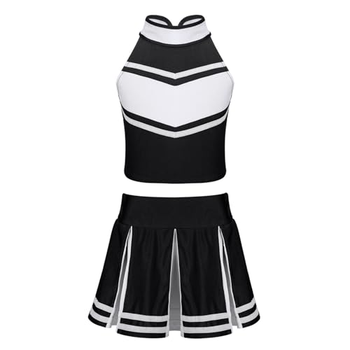 Linyuir Uniform Pom Pom Girl Mädchen Kleid Cheerleading Ärmellos Kleid Tanzen Gymnastik Crop Top Und Kurzer Rock Kostüm Girl Karneval Halloween Jahre Schwarz 140 Linyuir Uniform Pom Pom Girl Mädchen Kleid Cheerleading Ärmellos Kleid Tanzen Gymnastik Crop Top Und Kurzer Rock Kostüm Girl Karneval Halloween Jahre Schwarz 140 von Linyuir