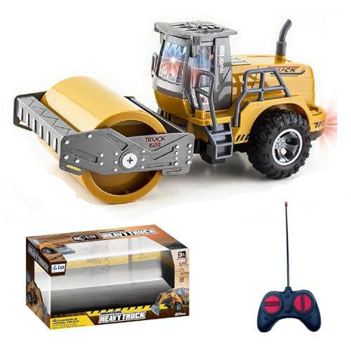 LioMaxi 1:32 ferngesteuertes Baustellenfahrzeug, mit blinkenden Lichtern, voll funktionsfähige Fernbedienung, Bagger-Traktor, Spielzeug für Kinder, für Geschenke für Kinder (Rullo) von LioMaxi