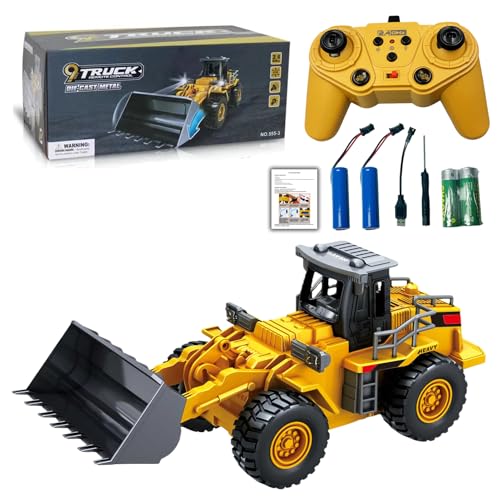 LioMaxi 9 K 1:16 4 Räder Bulldozer ferngesteuertes Spielzeug mit Licht und Sound, Metallschaufel, kabellose Fernbedienung, Front-Ladegerät mit Fernbedienung, für Geschenke für Kinder LioMaxi 9 K 1:16 4 Räder Bulldozer ferngesteuertes Spielzeug mit Licht und Sound, Metallschaufel, kabellose Fernbedienung, Front-Ladegerät mit Fernbedienung, für Geschenke für Kinder von LioMaxi