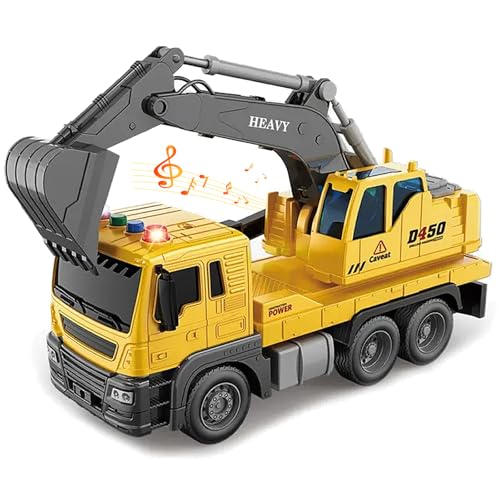 LioMaxi Spielzeug-LKW 1:16 Wagen Werkzeug mit Licht und Sound Truck-Funktion Spielzeug Geschenk für Kinder 3 4 5 6 Jahre (Bagger) von LioMaxi