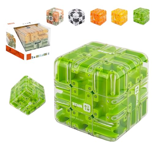 Large Labyrinth 3D Puzzle Maze Cube - Engaging Brain Teaser Toy, 3D Puzzle Maze Cubem, Marble Magic 3x3 Challenge Mazes Ball for Stress Relief, Logic Development(C) von Liocwocne