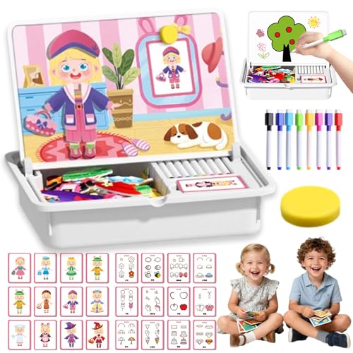 Magnetic Puzzles Face Dress Up Travel Game Double Side Preschool Educational Learning Toy, Multifunctional Puzzle Kit - Create 1000+ Unique Looks, Exercises Children's Coordination (Princess) von Liocwocne