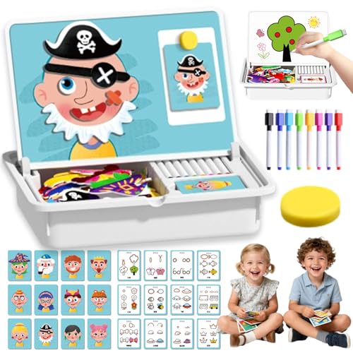 Magnetic Puzzles Face Dress Up Travel Game Double Side Preschool Educational Learning Toy, Multifunctional Puzzle Kit - Create 1000+ Unique Looks, Exercises Children's Coordination (countenance) von Liocwocne