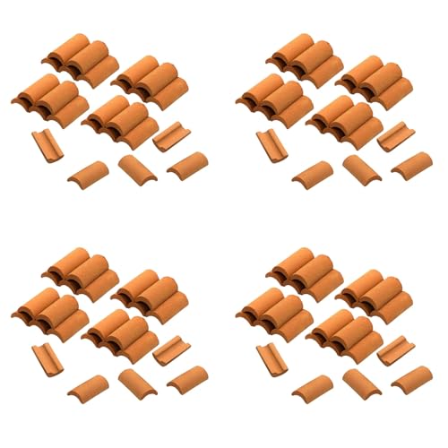 Lioggyet 100 StüCke Mini Rote Dach Ziegel Modellbau Set Miniatur Fliesen Figur Landschaftsbau Mach Es Selbst Feen Garten ZubehöR B von Lioggyet