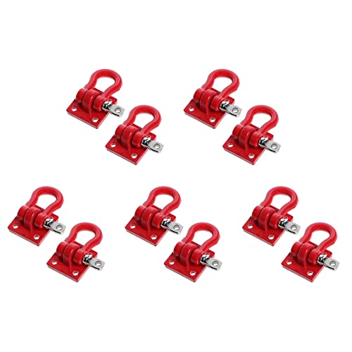 Lioggyet 10X Metallkletteranhänger Abschlepphaken Haken Schnalle, Winde SchäKel Zubehör für RC Crawler Truck Im MaßStab 1:10 D90 SCX10 Kletterauto, Rot Lioggyet 10X Metallkletteranhänger Abschlepphaken Haken Schnalle, Winde SchäKel Zubehör für RC Crawler Truck Im MaßStab 1:10 D90 SCX10 Kletterauto, Rot von Lioggyet