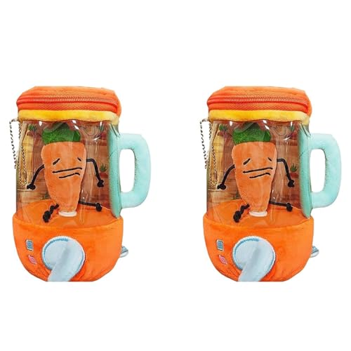 Lioggyet 2 x Plüsch-Spielzeug, Karottenpresse, Plüschtier, Karottenpresse, 15,2 cm (6 Zoll), lustiges Plüschtier mit Kordel, drehbar von Lioggyet