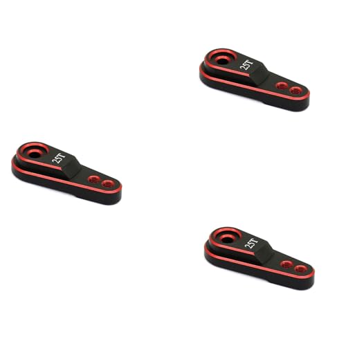 Lioggyet 3 x Hart Aluminiumlegierung 25T M3 Servo-Link-Hupe für 1/10 RC Crawler TRX4 Metallaufrüstungsteile, Rot von Lioggyet