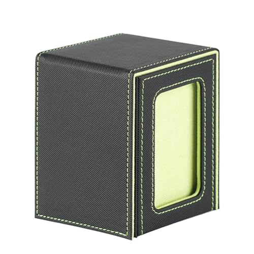 Lioggyet Aufbewahrungsbox für Karten für Sammelkarten, Kartendeck-Box mit Ausstellungsfenster, Grün von Lioggyet
