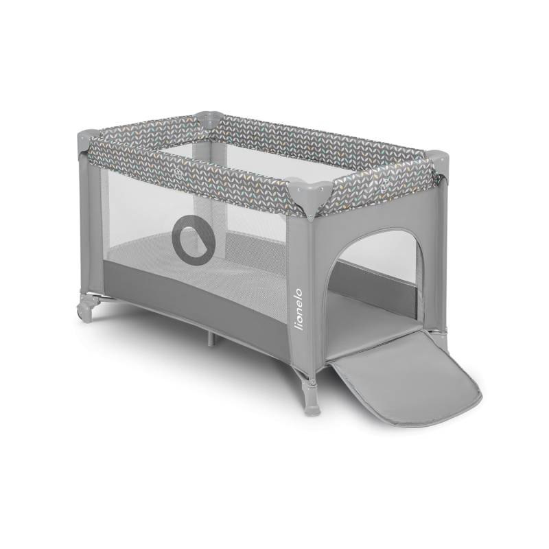 Lionelo Stefi Lettino da Campeggio pieghevole con Materasso 0-3 anni Grey Concrete Multicolor von Lionelo