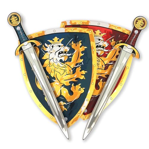 Liontouch - Edle Ritter-Spielzeugschwerter & Schilde für Zwei Jungen, Blau/Rot - Für Kinder von 3-8 Jahren | Mittelalterliches Set aus sicherem Schaumstoff | Perfekt für Ritterspiele & Verkleidung Liontouch - Edle Ritter-Spielzeugschwerter & Schilde für Zwei Jungen, Blau/Rot - Für Kinder von 3-8 Jahren | Mittelalterliches Set aus sicherem Schaumstoff | Perfekt für Ritterspiele & Verkleidung von Liontouch