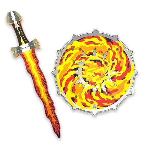 Liontouch Flammen-Spielzeugset aus Schwert & Schild | Mittelalterliches Rollenspielset mit flammendem Feuer-Thema für Kinder | Sichere Waffen & Kampfrüstungen für Verkleidungen, Cosplay & Kostüme von Liontouch