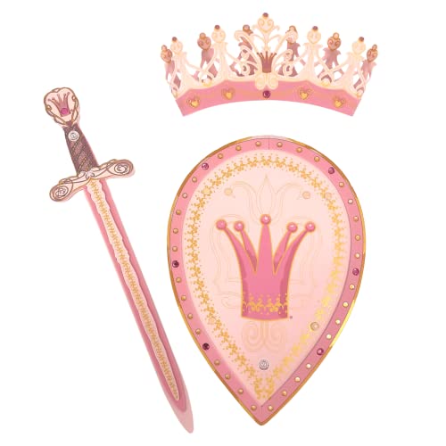 Liontouch Königin Rosa Spielzeug-Schwert, Schild & Krone | Mittelalterliches Spielset aus Schaumstoff für Mädchen zum Vorgeben in Rosa | Sichere Waffen & Rüstung für Verkleidung & königliche Kostüme von Liontouch